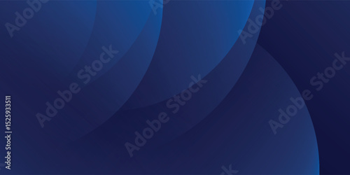 Abstract blue glowing geometric lines on dark blue background. Modern shiny blue circle lines pattern