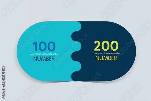 2 elements scheme, diagram. Two connected circles. Infographic template.