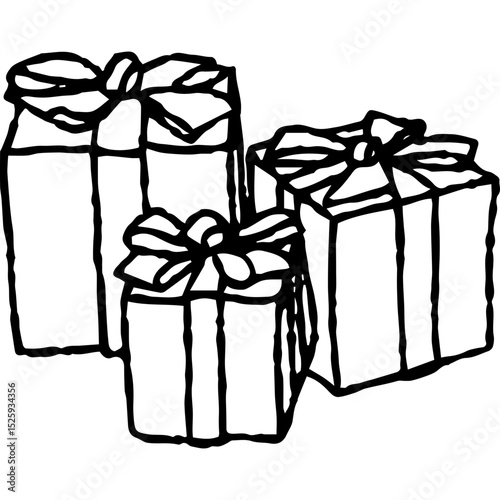 Three Gift Boxes doodle

