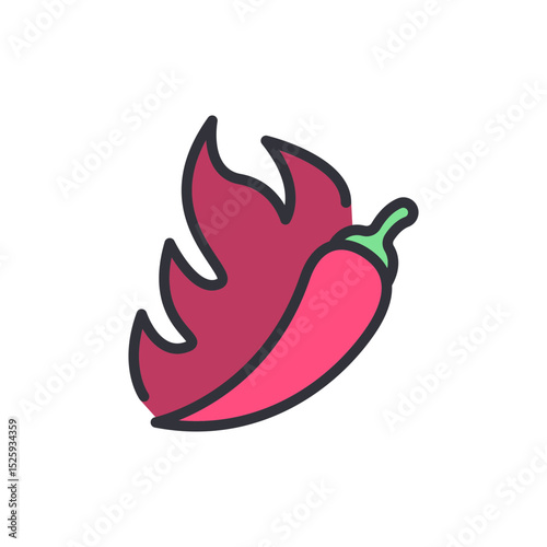 Hot Pepper In Flames Expressing Spicy Heat On Transparent Display
