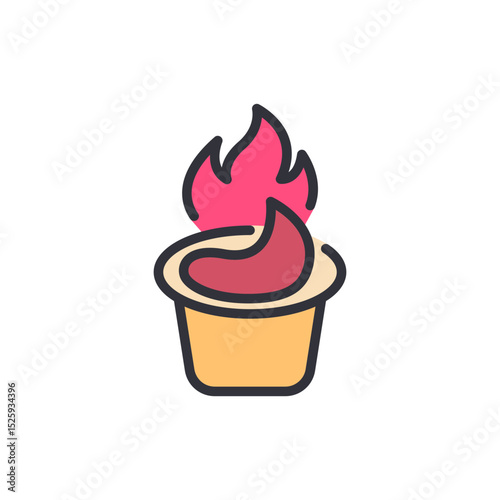 Stylized Fire Element In A Container For Creative Design Projects