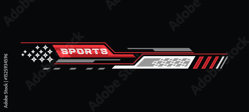Sports racing stripes sticker modification body vinyl decal isolated