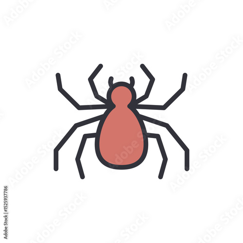 Stylized Graphical Illustration Of A Spider With Transparent Backdrop