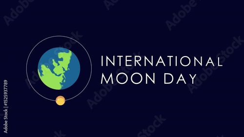 International Moon Day video animation with Orbit of moon