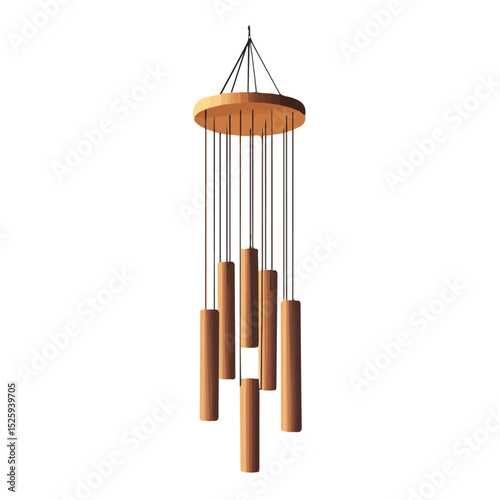 2D flat Wind Chime illustration vector, isolated on a white background.