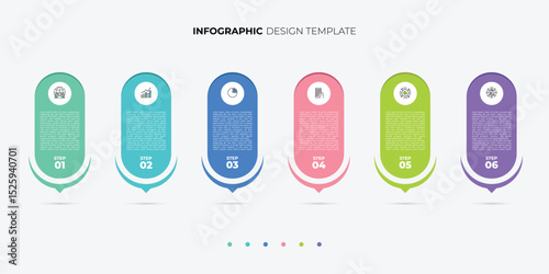 6 process infographic arrows design template. Planning, Marketing, Strategy and Business presentation.