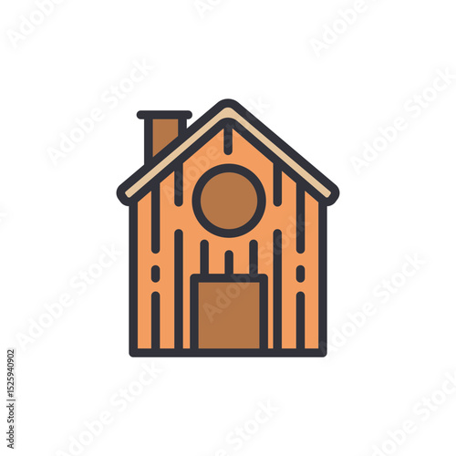 Charming Wooden Birdhouse With Circular Opening On Transparent Backdrop
