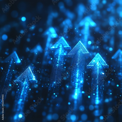 Luminous Arrows in Abstract Financial Growth Concept for Design high resolution for isolate image