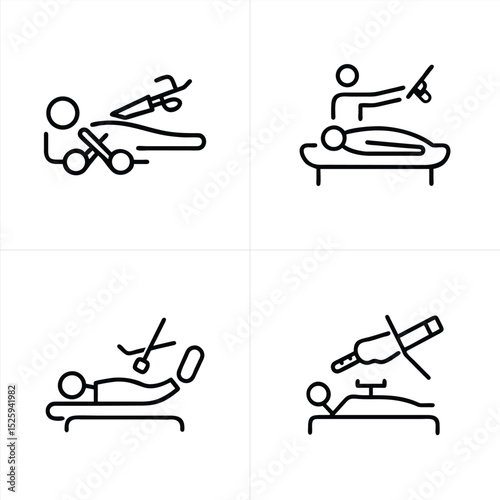 surgical-operation-scene icon set