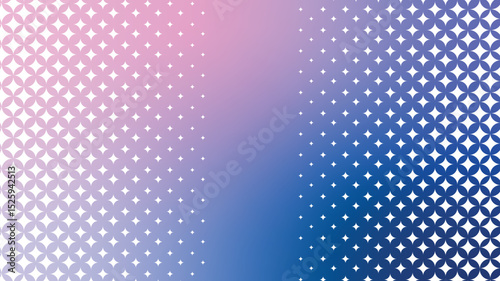 Blending Pink and Purple Gradient Background with White Glitter Halftone Fade