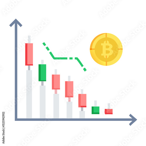 Candlestick Chart Icon – Crypto Market, Trading Graph, Bitcoin Analysis Vector SVG
