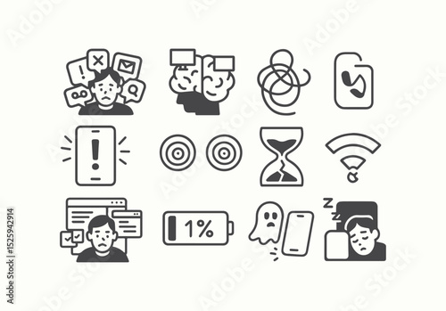 Digital Overload Conceptual Illustration Exploring Technology's Impact