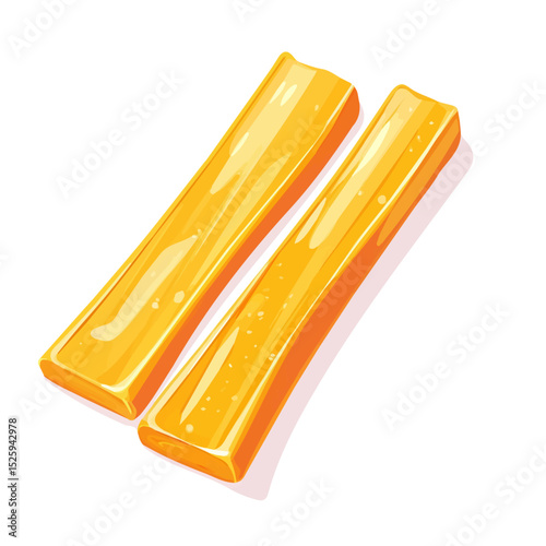 Wax Strips 2D flat vector illustration, isolated on a white background.