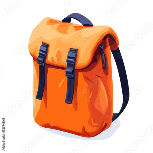 Waterproof Bag vector 2D flat illustration, isolated on a white background.