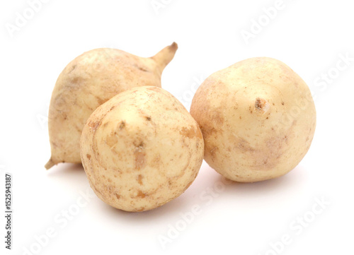 There are sweet potatoes on a white background photo