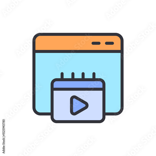 Stylized Icon Of Land Surveying Equipment For Construction Projects