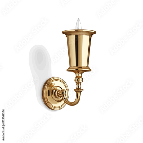 Wall Sconce vector 2D flat illustration, isolated on a white background.