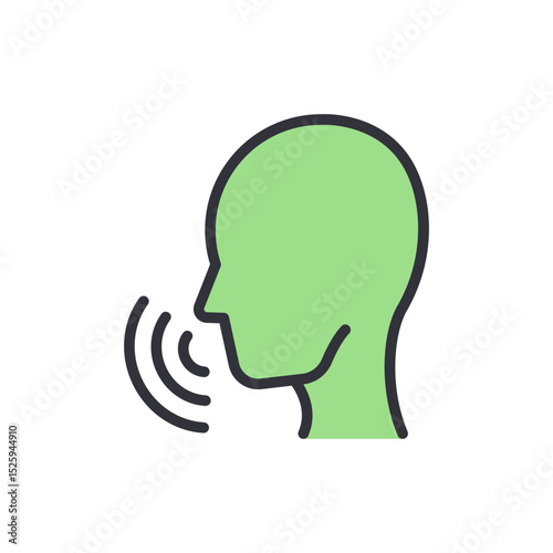 Conceptual Illustration Of Communication Represented By A Human Silhouette