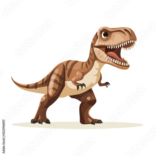 2D flat Tyrannosaurus Rex vector illustration, isolated on a white background.
