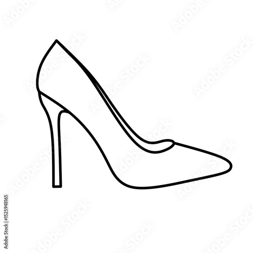 Minimalist high heels vector icon for fashion design, style branding, feminine products, or online store graphics. Clean silhouette in flat modern style.