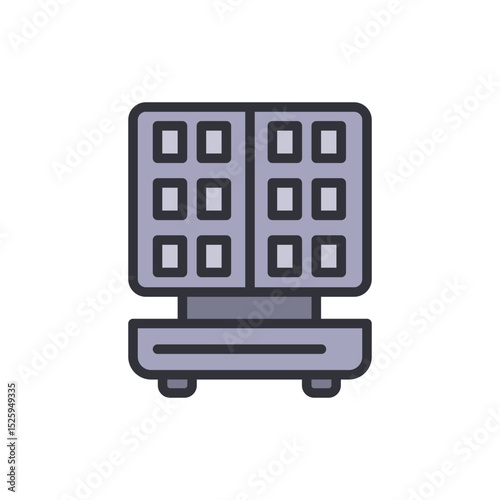 Illustrated Waffle Maker For Culinary Creation And Morning Breakfast