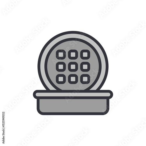 Stylized Illustration Of A Waffle Iron With A Transparent Canvas