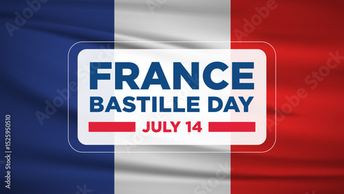 France Bastille day vector banner. Poster For The French National Day