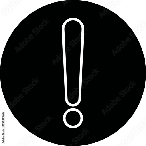 Exclamation mark icon isolated on transparent background. Precautions circle symbol design. Emergency Warning Sign vector illustration. Speech bubble with exclamation mark.
