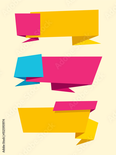 Vibrant abstract banners in geometric style, ideal for social media, ads, websites, or announcements. Fully editable for various purposes.