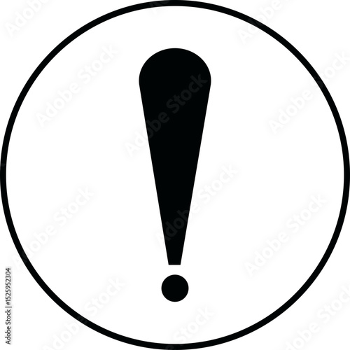 Exclamation mark icon isolated on transparent background. Precautions circle symbol design. Emergency Warning Sign vector illustration. Speech bubble with exclamation mark.