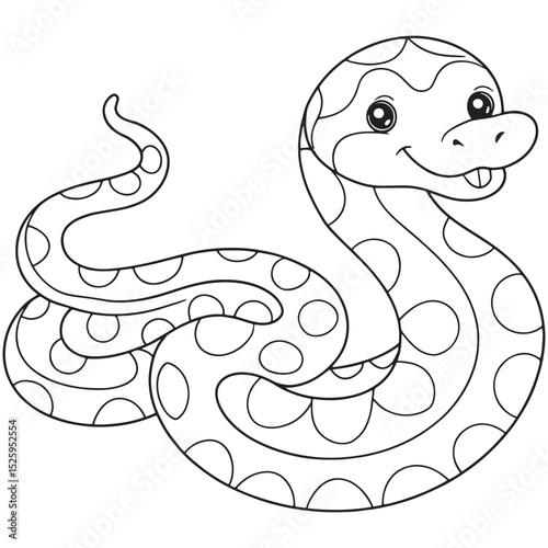 Snake Coloring Page Cute Cartoon Reptile Illustration For Children