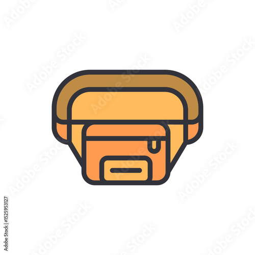Modern Waist Bag Flat Vector Icon Fashionable Belt Pouch Design