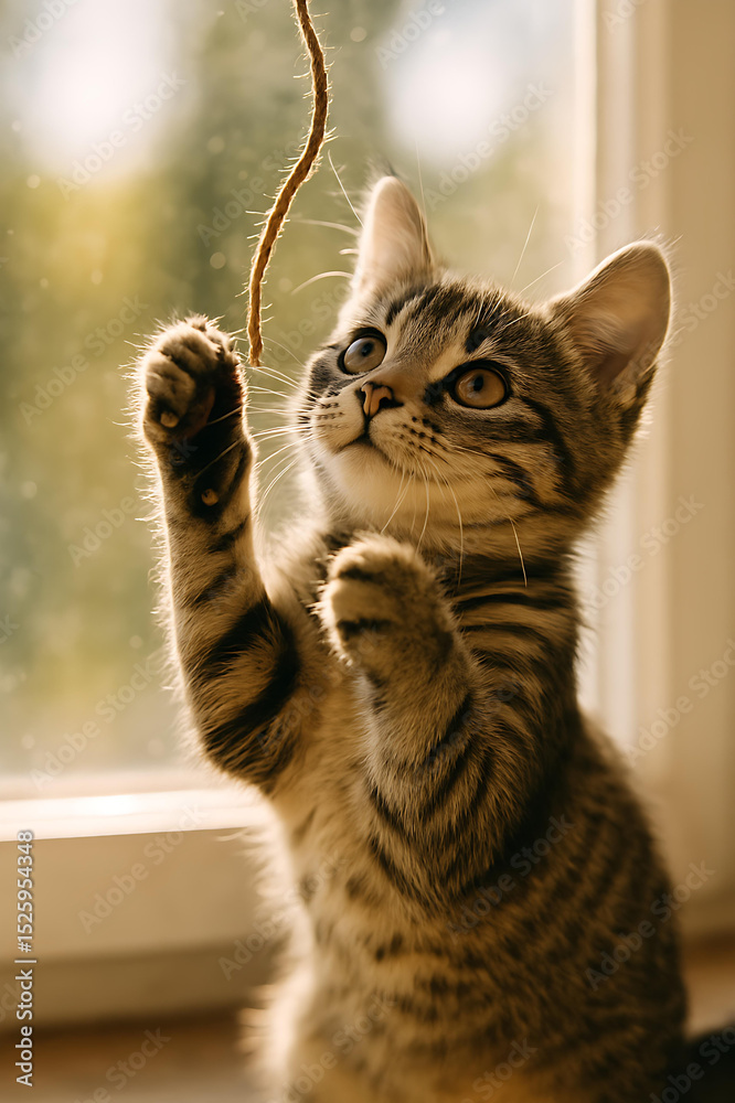 Naklejka premium bengal cat on a wooden table