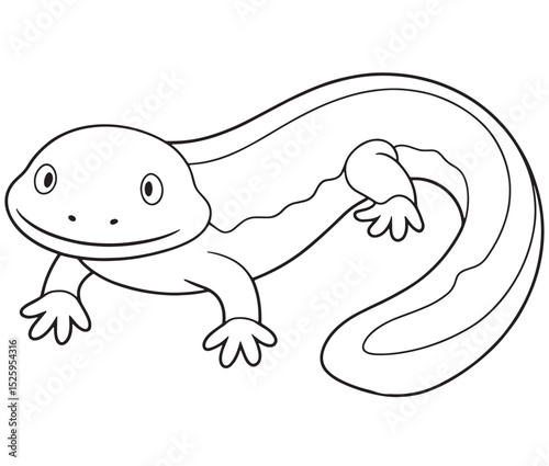 Chinese Giant Salamander Coloring Page Fun Educational Drawing For Kids