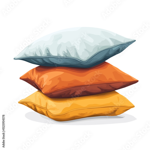 2D flat Throw Pillows vector illustration, isolated on a white background.