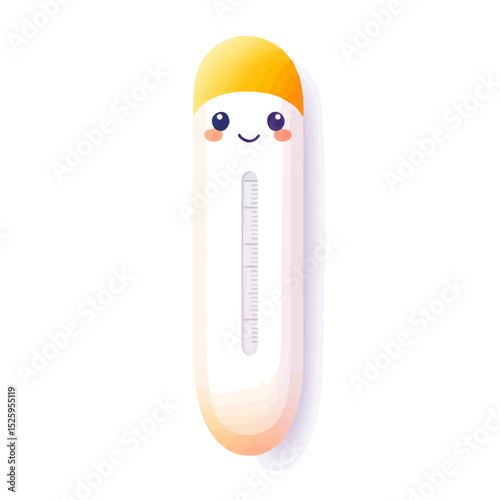2D flat Thermometer vector illustration, isolated on a white background.