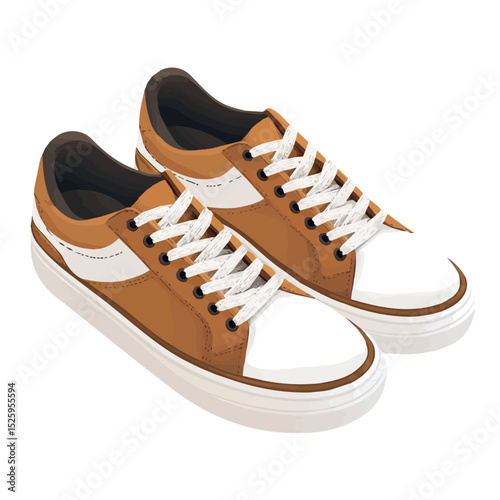 2D flat Tennis Shoes vector illustration, isolated on a white background.
