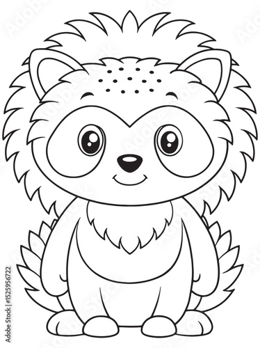 European Hedgehog Coloring Page Cute Animal Illustration For Kids