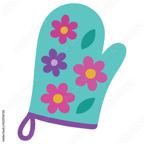 Sweet Bakery Floral Oven Mitt cooking clipart, Bakery Elements design illustration, Kitchen Bakery sublimation design
