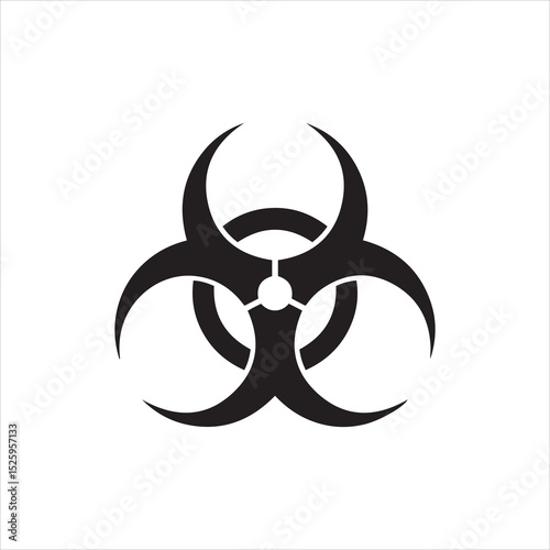 Biohazard symbol with a warning sign icon, vector illustration of a dangerous biological hazard alert