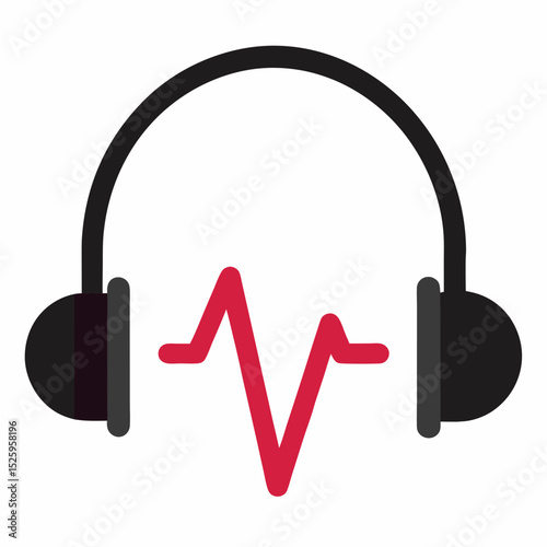 headphones-with-heartbeat-on-white-background