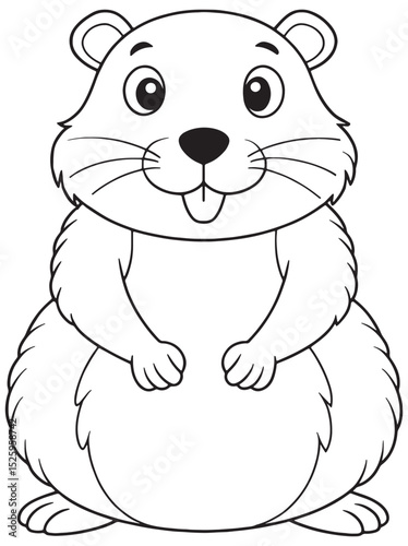 a cute cartoon gopher is standing on its hind legs with a happy expression on its face