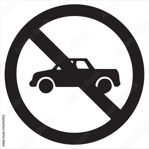 No parking car symbol vector traffic sign on white background