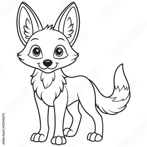 Jackal Cartoon Coloring Page Fun Animal Drawing For Kids Activities