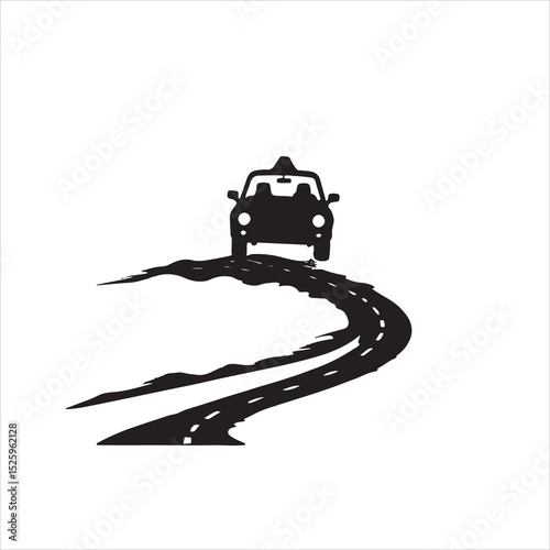 Hand-drawn vector illustration of electric car, truck, train, and other transport vehicle silhouettes, isolated black icons