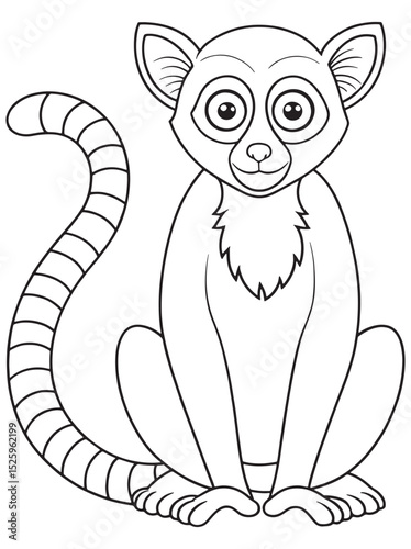 Lemur Coloring Page Printable Animal Drawing For Kids