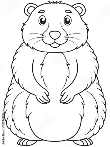 a cute cartoon marmot is standing on its hind legs