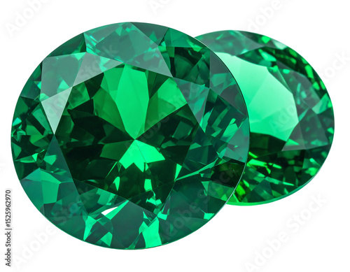 Brilliant green gemstone reflecting light.