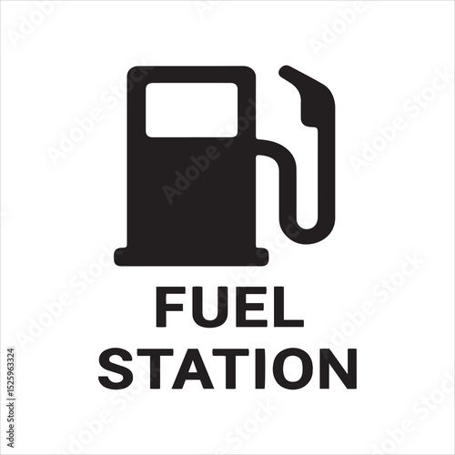 Black vector icon set of gas station, fuel pump, and petrol signs for web and mobile car service design