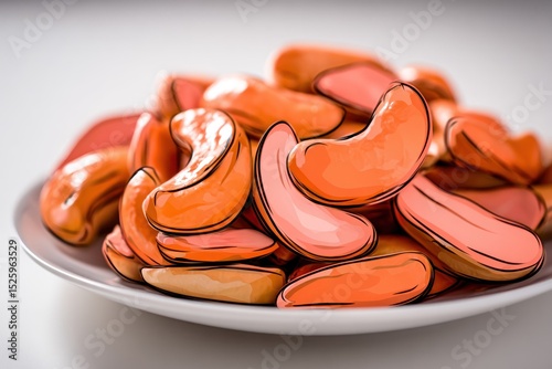Pile of illustrated cashews